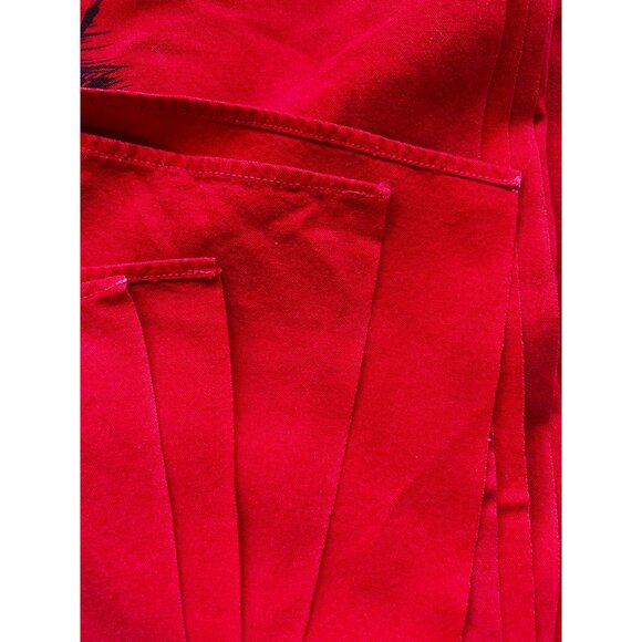 California Handprints Tablecloth Red Christmas Pinecones Gold Snowflakes… - Picture 4 of 9